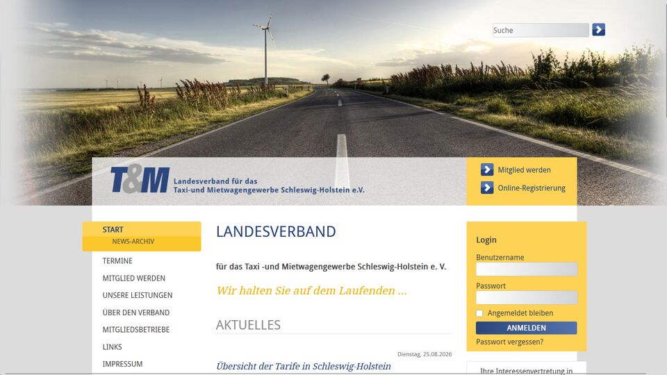 Landesverband für das Taxi- und Mietwagengewerbe, Kiel